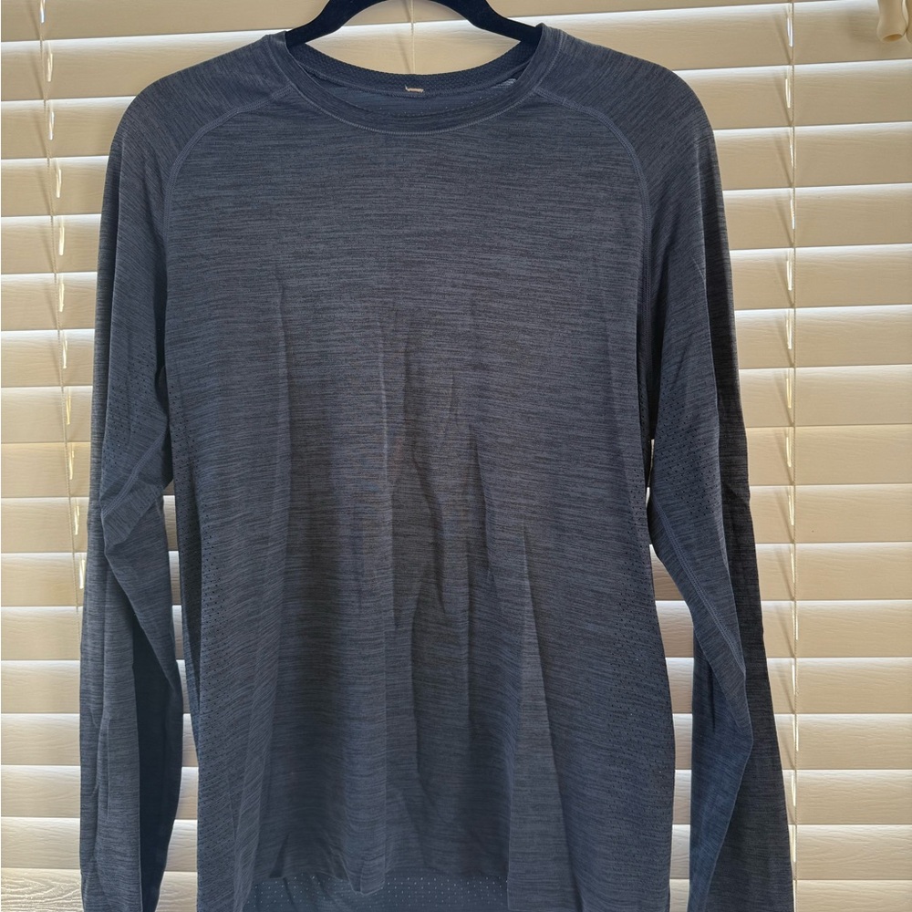 Men's Blue lululemon Long Sleeve breathable Shirt